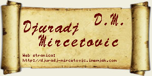 Đurađ Mirčetović vizit kartica
